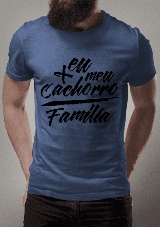 Nome do produto  Camiseta Eu + Meu Cachorro = Família