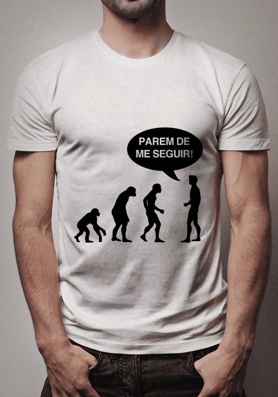 CAMISETA EVOLUÇÃO - PAREM DE SEGUIR
