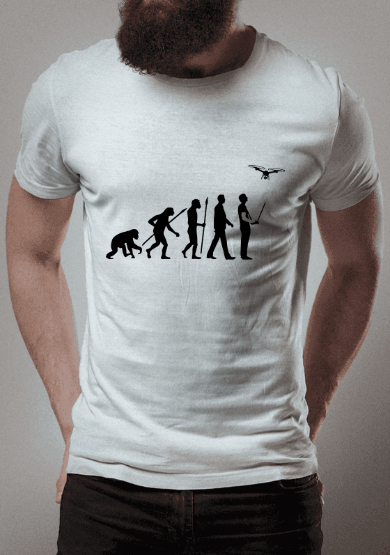 Nome do produto  Camiseta Evolução do Piloto de Drone.