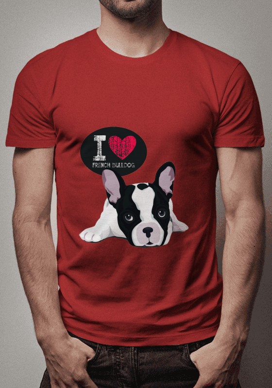 Nome do produto  Camiseta feminina - I love french bulldog