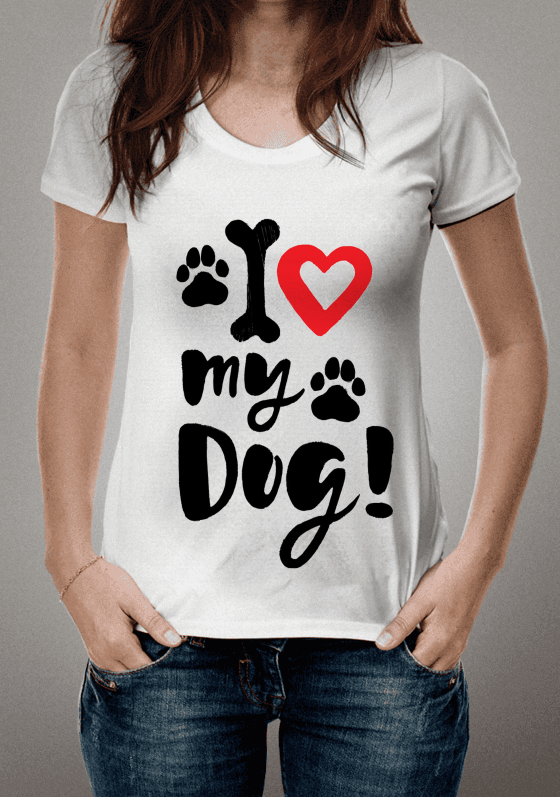 Nome do produto  Camiseta feminina - I love my dog