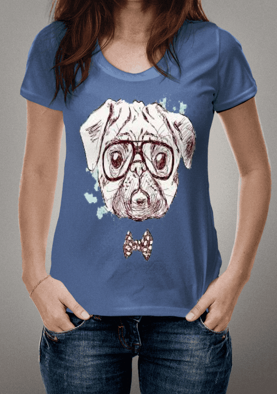 Nome do produto  camiseta feminina - pug
