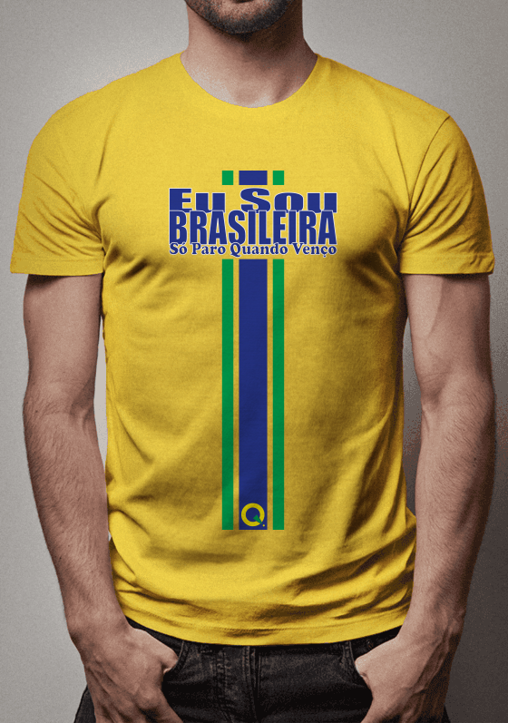 Nome do produto  Camiseta feminina Amarela, marca Qcafa! Eu Sou Brasileira, Só Paro Quando Venço!