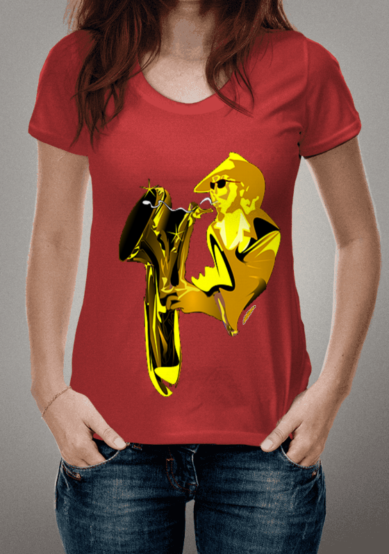 Nome do produto  Camiseta Feminina Golden Sax Vermelha