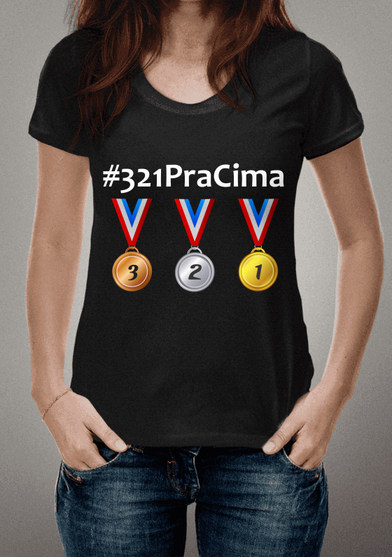 Camiseta Feminina Medalhas Preta