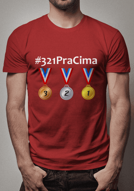 Camiseta Feminina Medalhas Vermelha