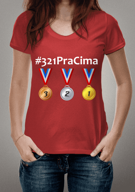 Camiseta Feminina Medalhas Vermelha