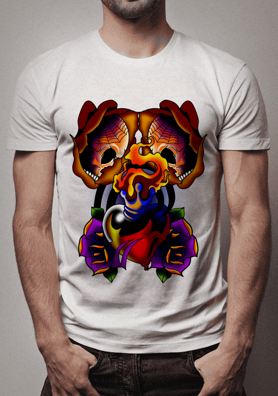 Nome do produto  camiseta fire heart branco