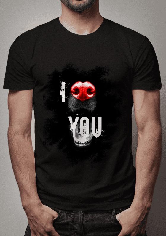 Nome do produto  Camiseta Focinho - I love you