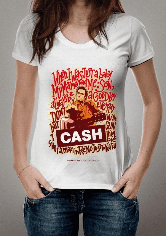 Nome do produto: Camiseta Folsom Prison Blues Johnny Cash