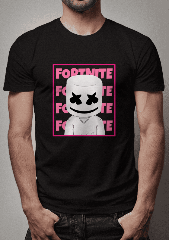 Camiseta Fortnite - Marshmello Skin Box Logo