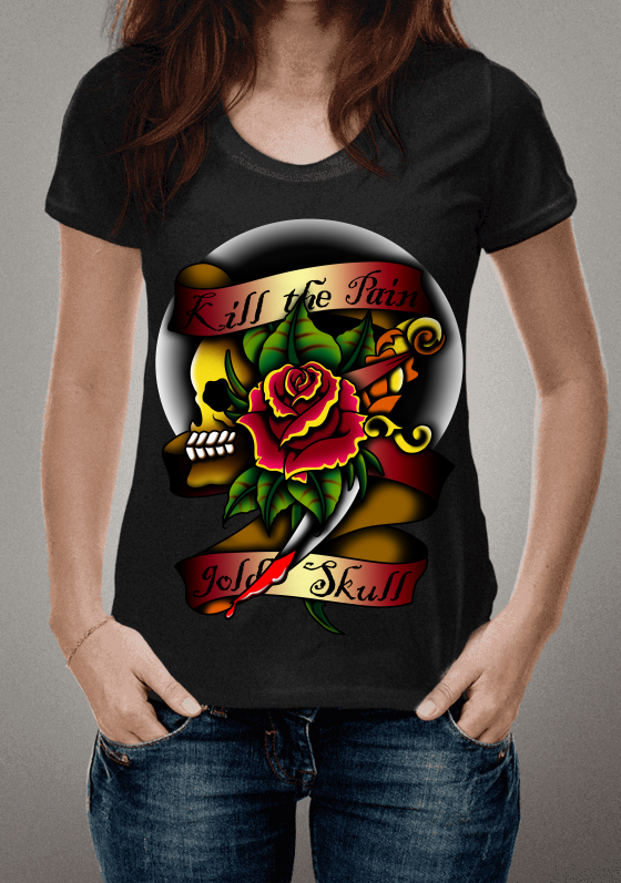 Nome do produto  camiseta gold skull