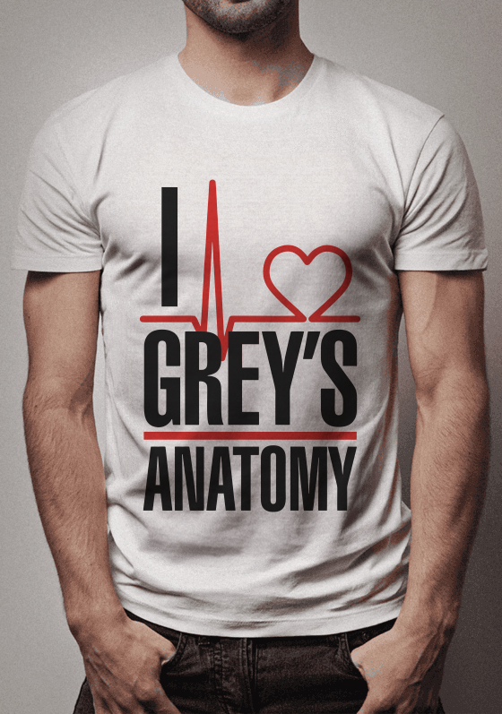 CAMISETA GREY'S ANATOMY (ESTAMPA PRETA)