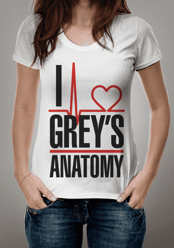 CAMISETA GREY'S ANATOMY (ESTAMPA PRETA)
