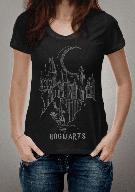 Nome do produto  Camiseta Hogwarts Preta