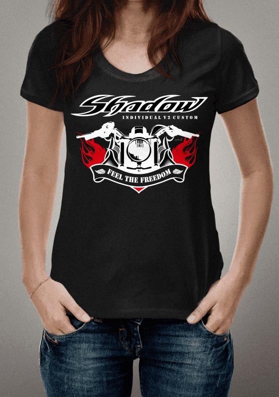 Nome do produto  Camiseta Honda Shadow (Sombra) Preta ou Cinza