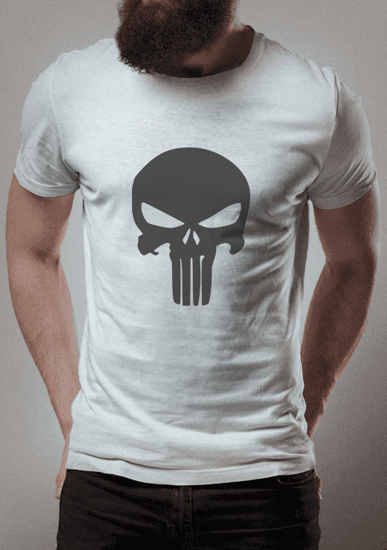 Camiseta Justiceiro - Logo Cinza
