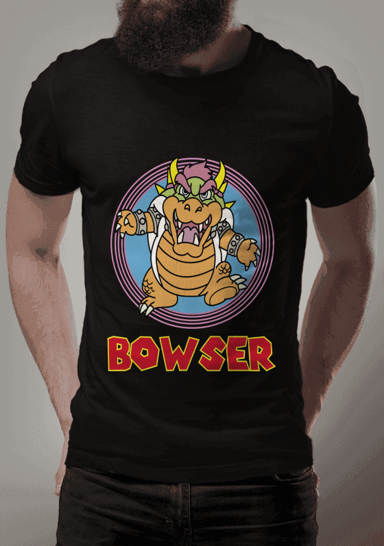 Nome do produto  Camiseta King Bowser Super Mario Clássica FanArt
