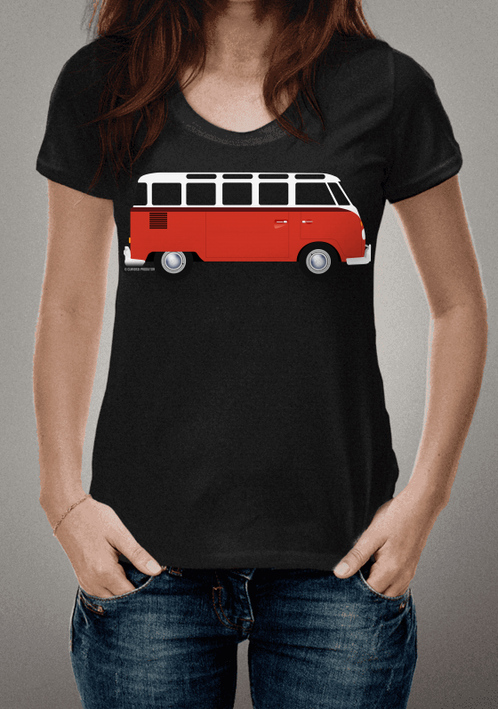 Nome do produto  CAMISETA KOMBI VERMELHA
