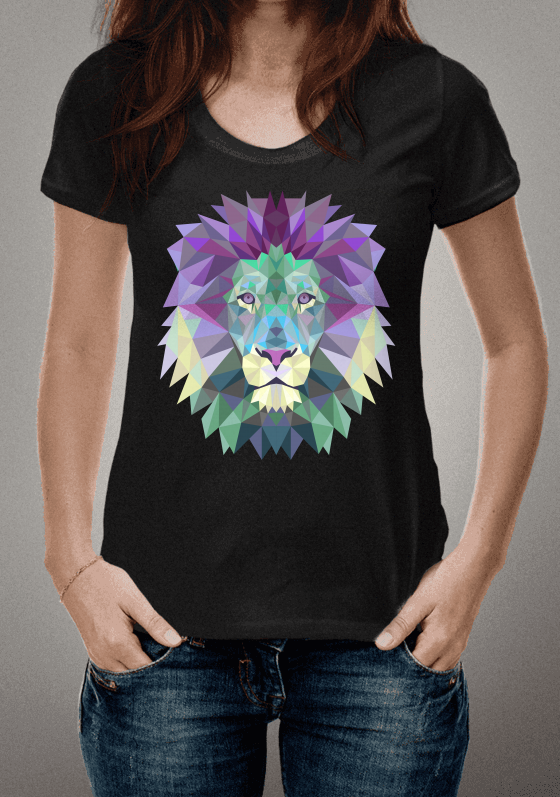 Nome do produto  Camiseta leão abstrato