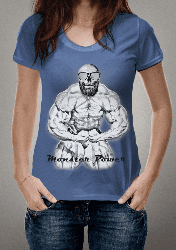 Camiseta Logo Monster Power - Azul Marinho