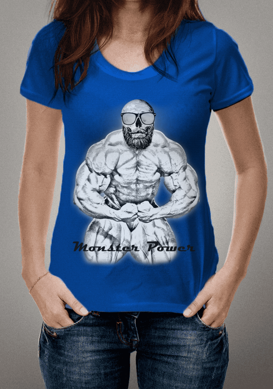 Camiseta Logo Monster Power - Azul Royal