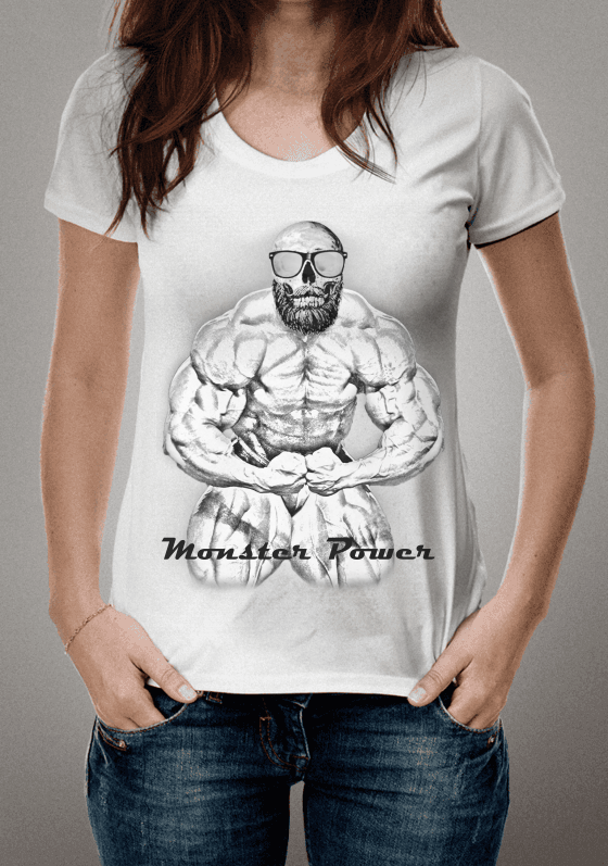 Camiseta Logo Monster Power - Branca