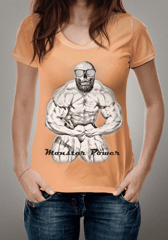 Camiseta Logo Monster Power - Laranja