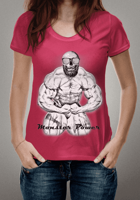 Camiseta Logo Monster Power - Vermelho Estonado
