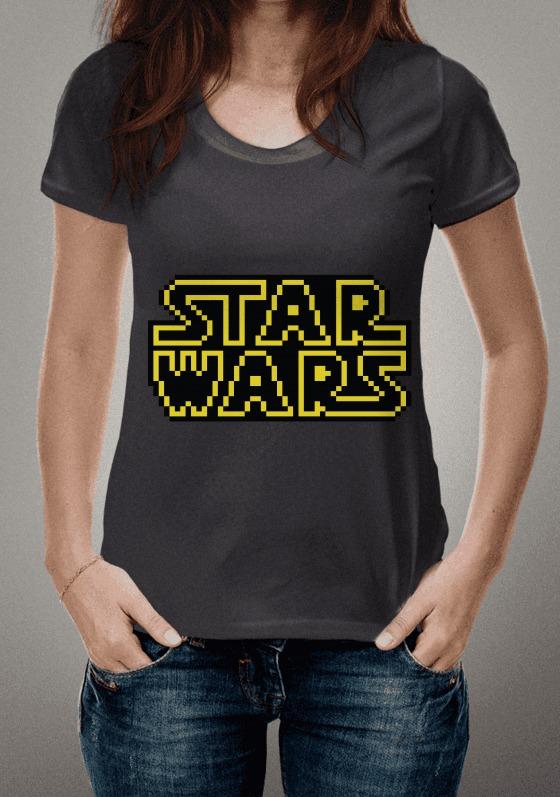 Nome do produto  Camiseta Logo StarWars Pixel