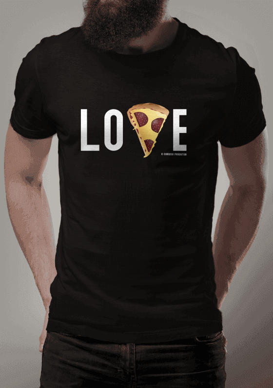 Nome do produto  CAMISETA LOVE PIZZA - GRANDE
