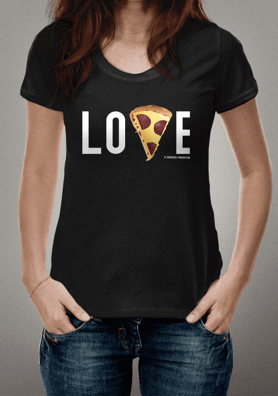 Nome do produto  CAMISETA LOVE PIZZA - GRANDE
