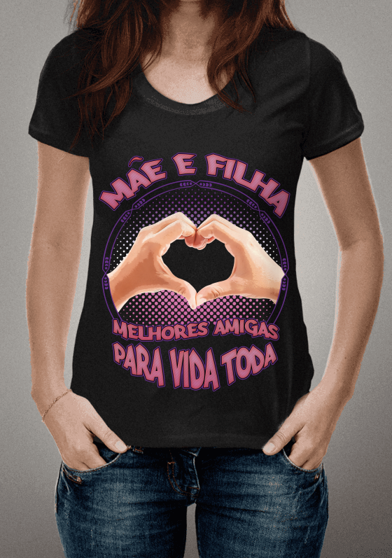 Nome do produto: Camiseta Mãe e Filha Melhores Amigas