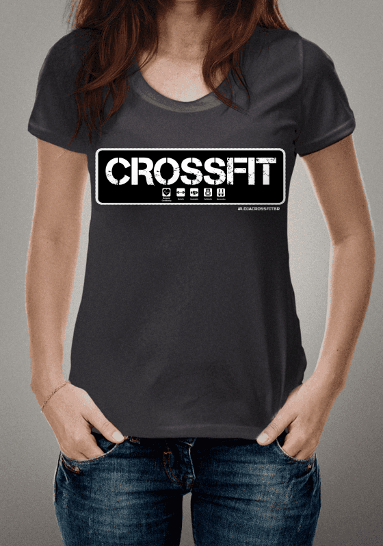 Camiseta Masculina CrossFit Básica Cinza Chumbo