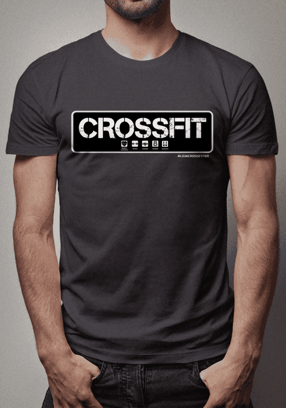 Camiseta Masculina CrossFit Básica Cinza Chumbo