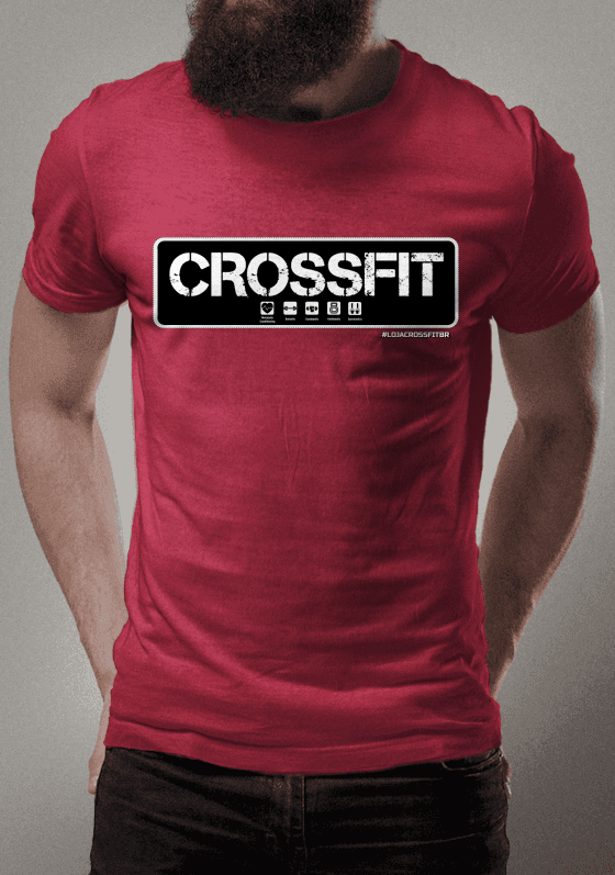 Camiseta Masculina CrossFit Básica Vermelho Estonado 