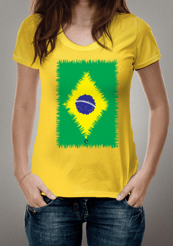 Nome do produto  Camiseta Masculina marca Qcafa! Bandeira do Brasil