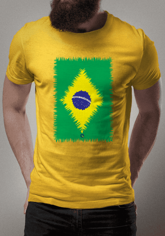 Nome do produto  Camiseta Masculina marca Qcafa! Bandeira do Brasil