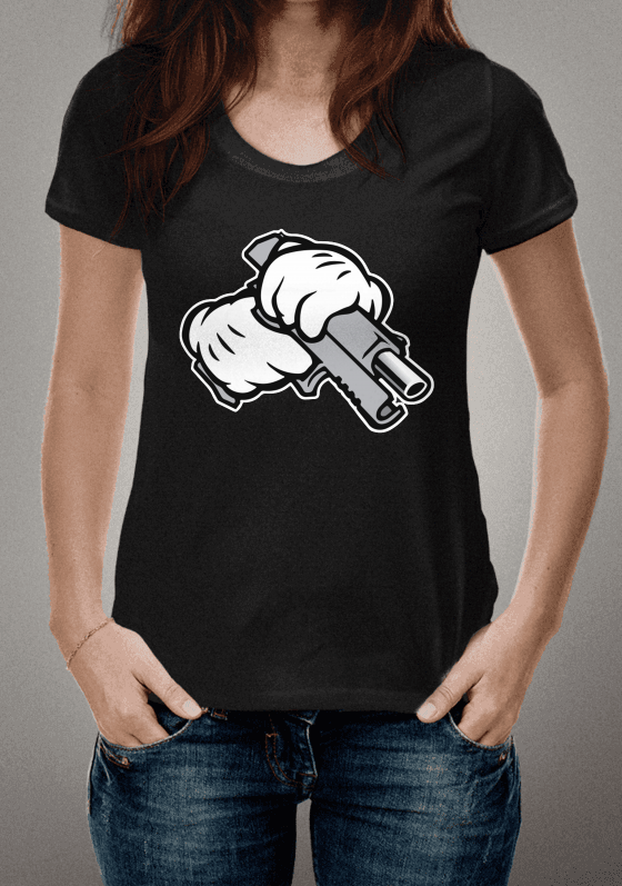 Nome do produto  Camiseta Mickey Mouse Gun Preta