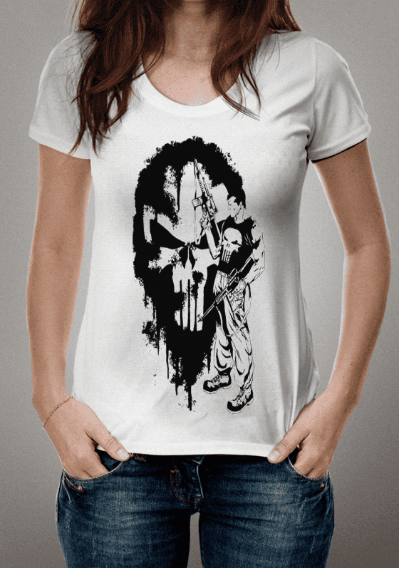 Camiseta O Justiceiro Caveira Negra