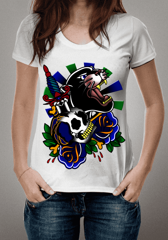 Nome do produto  camiseta panther branco