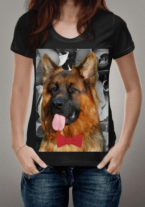 Nome do produto  Camiseta Pastor Alemão - Romantismo no Ar