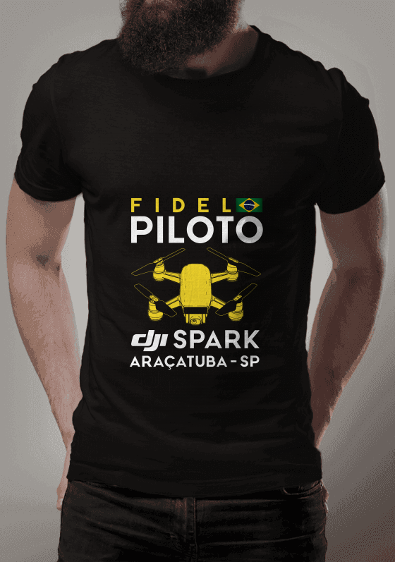 Nome do produto  Camiseta PERSONALIZADA FIDEL Piloto DJI Spark