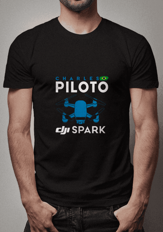 Nome do produto  Camiseta PERSONALIZADA Piloto de Drone CHARLES