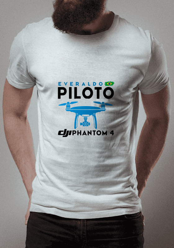Nome do produto  Camiseta PERSONALIZADA Piloto de Drone EVERALDO