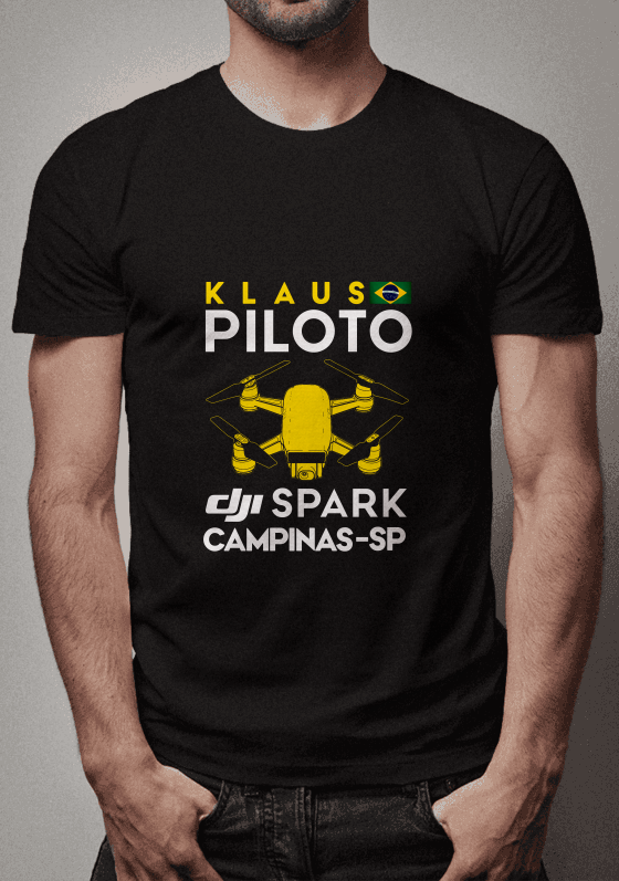 Nome do produto  Camiseta PERSONALIZADA Piloto de Drone KLAUS