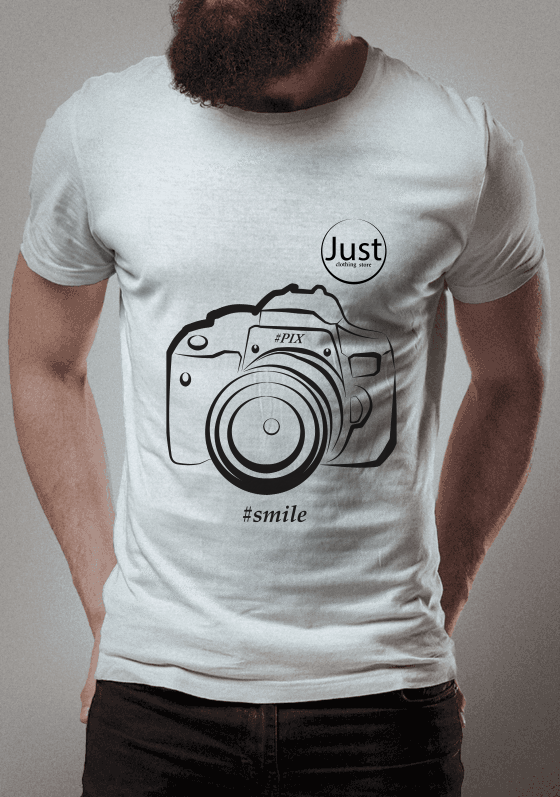 Nome do produto  Camiseta photograph by Just - Câmera #Smile