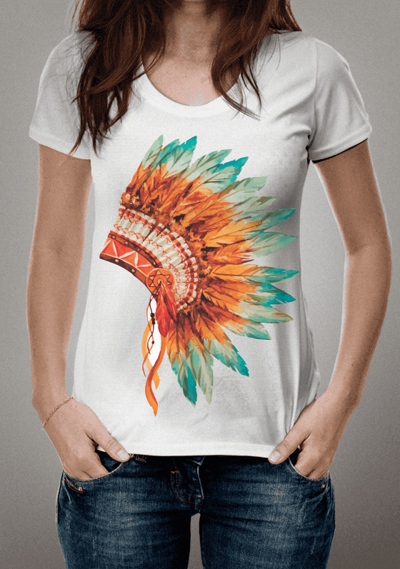 Camiseta preta cocar