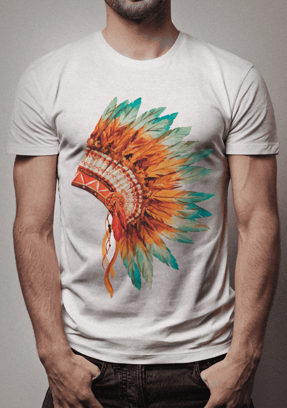 Camiseta preta cocar