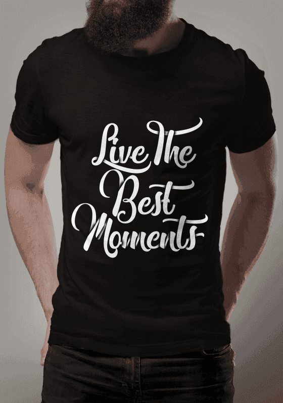 Nome do produto  Camiseta Preta, Live The Best Moments.